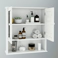 thumbnail image 4 of Bathroom Storage Cabinet, Wall Mounted Storage Cabinet with Single Door and Shelves, Modern Space Saving Hanging Storage Cupboard, Home Wall Cabinet for Bathroom Washroom, White, D1735, 4 of 10