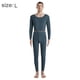 thumbnail image 2 of Conjunto de ropa interior térmica para hombre, calzoncillos largos con forro polar suave, capa base superior e inferior cálidas para el invierno, azul, 2 of 6
