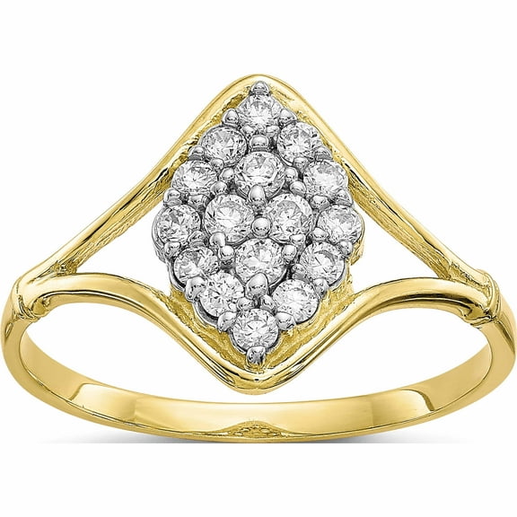 10K Yellow Gold Cz Ring (Size 6) Made In United States 10c1174