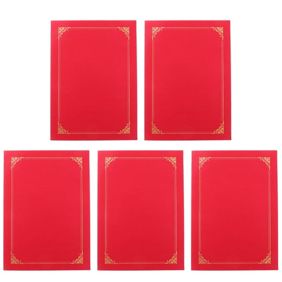 WASHWEPE Paper Certificate Holders Red 5Pack 12.1x9in