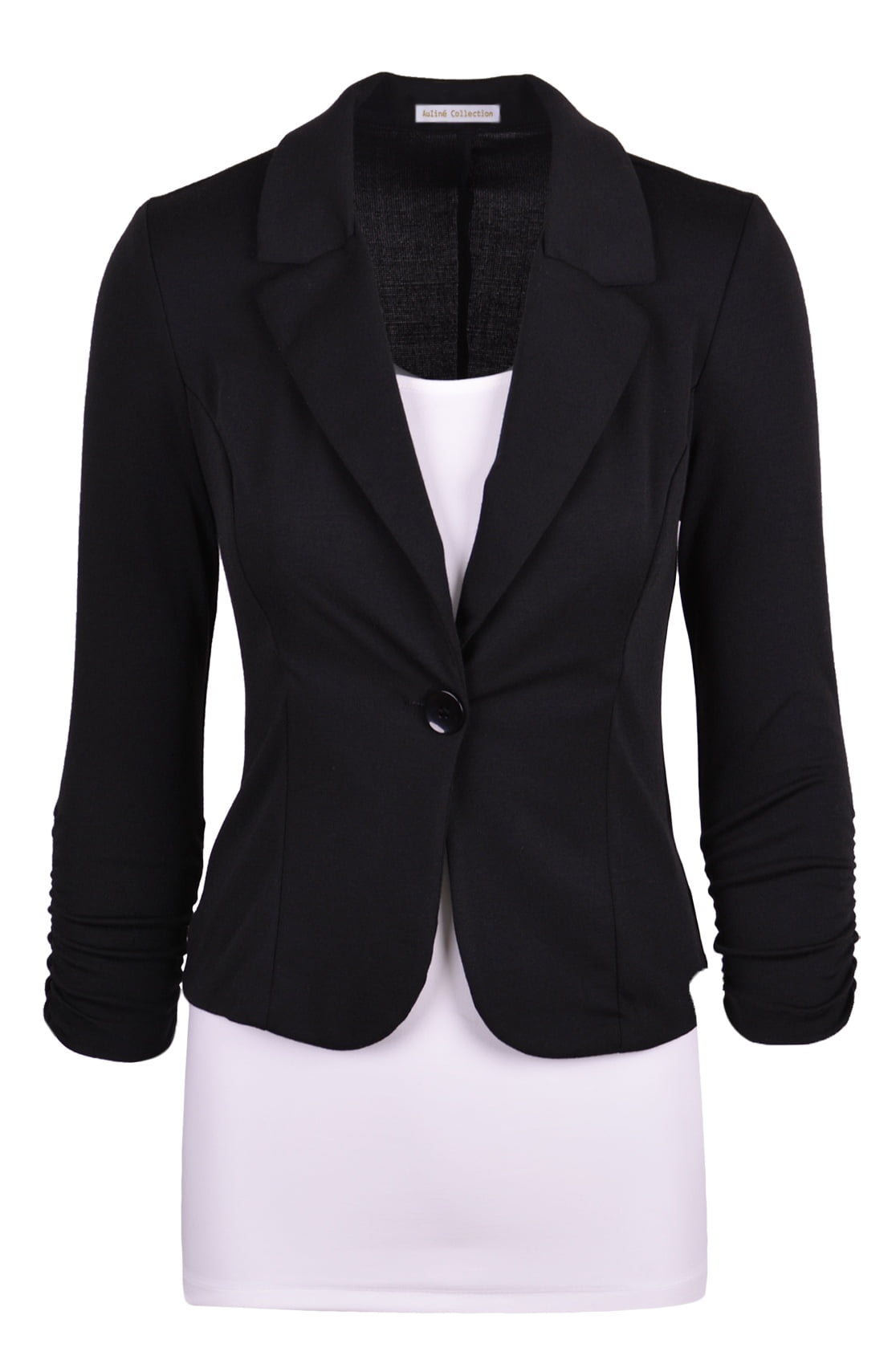 Auliné Collection Women's Casual Work Solid Color Knit Blazer