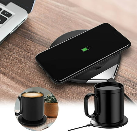 

Sumensumen Autumn Decoration Smart Mug Warmer Set With Mug And Lid Auto Shut Off Heated Mug Smart Ceramic Mug Warmer Portable Coffee Cup Heating Plate For Office Travel Kitchen
