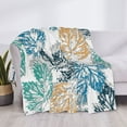 thumbnail image 6 of YFYANG Lightweight Warm Thickened Flannel Blanket, Watercolor Vintage Leaf Texture Throw Blanket for Bed, Sofa, Travel, Camping, 60"x50", 6 of 7