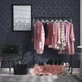 thumbnail image 5 of Tempaper Textured Damsel Metallic Blue Damask Peel and Stick Wallpaper, 20.5" x 16.5', 5 of 8