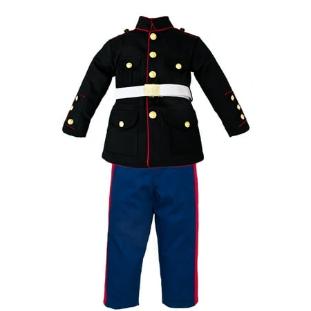 Kids 3 Pc U.S. Marine Corps Dress Blues Uniform X-Small 4-5
