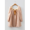 thumbnail image 5 of Women's Khaki Floral Long Sleeve Mini Dress with Velvet Bow [ZhiHiMeRi] | XL, 5 of 11