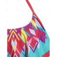 thumbnail image 4 of Tamaño más rizado Cinched Geometría baño tankini Rosegal  Camisetas sin mangas de talla grande, 4 of 5