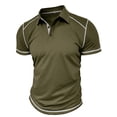 thumbnail image 5 of Hanerdun Men Polo Shirts Casual Short Sleeve Top Male Button-Up Blouse Green XL, 5 of 5
