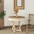 thumbnail image 2 of YIYADO Curved Legs Farmhouse Style Small Size Round Dining Table End Table Side Table Coffee Table for Dinette, Kitchen, Dining Room or Living Room, Natural Wood Grain Distressed, 2 of 6