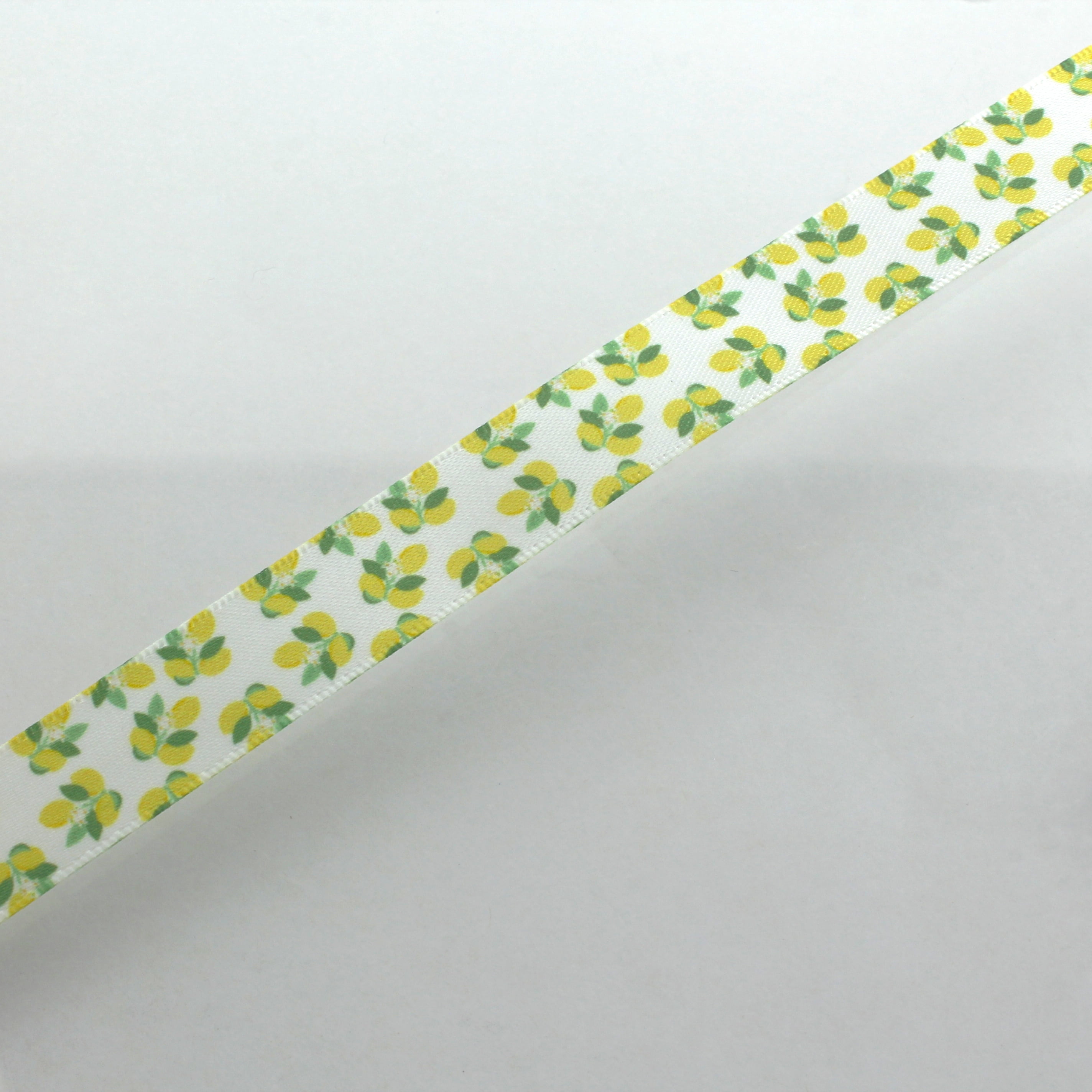 Ribbon Traditions 5/8” Satin Lemons Print Ribbon,  6 Yards