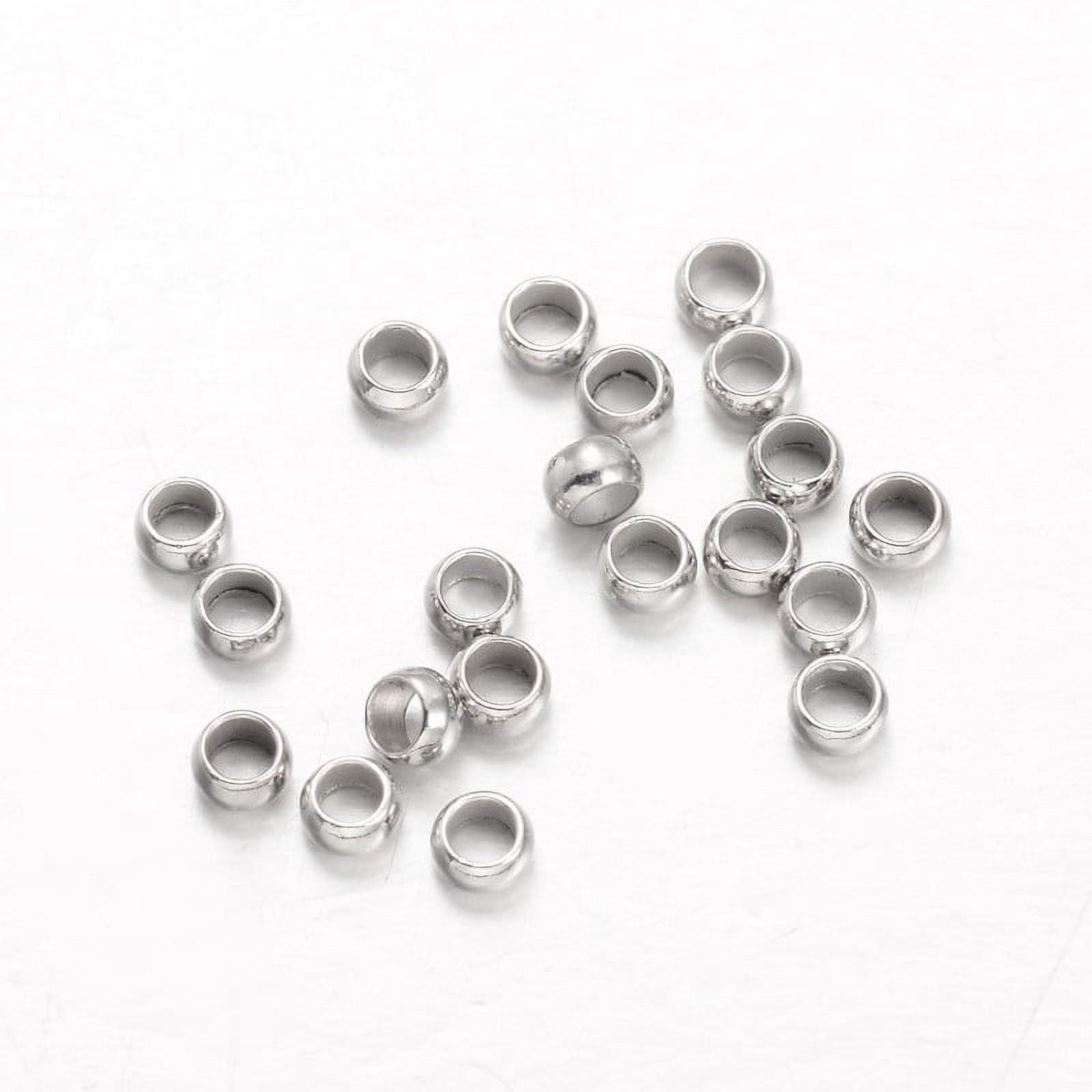200 g Rondelle Brass Crimp Beads Platinum 2.5x1.5mm Hole: 1mm about 10000pcs/200g