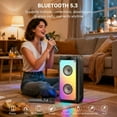 thumbnail image 4 of FanFun Portable Karaoke Machine with 2 Microphones, Home Karaoke System, Bluetooth Speaker with Party Light, Recording Function, Remote Control, 4 of 11