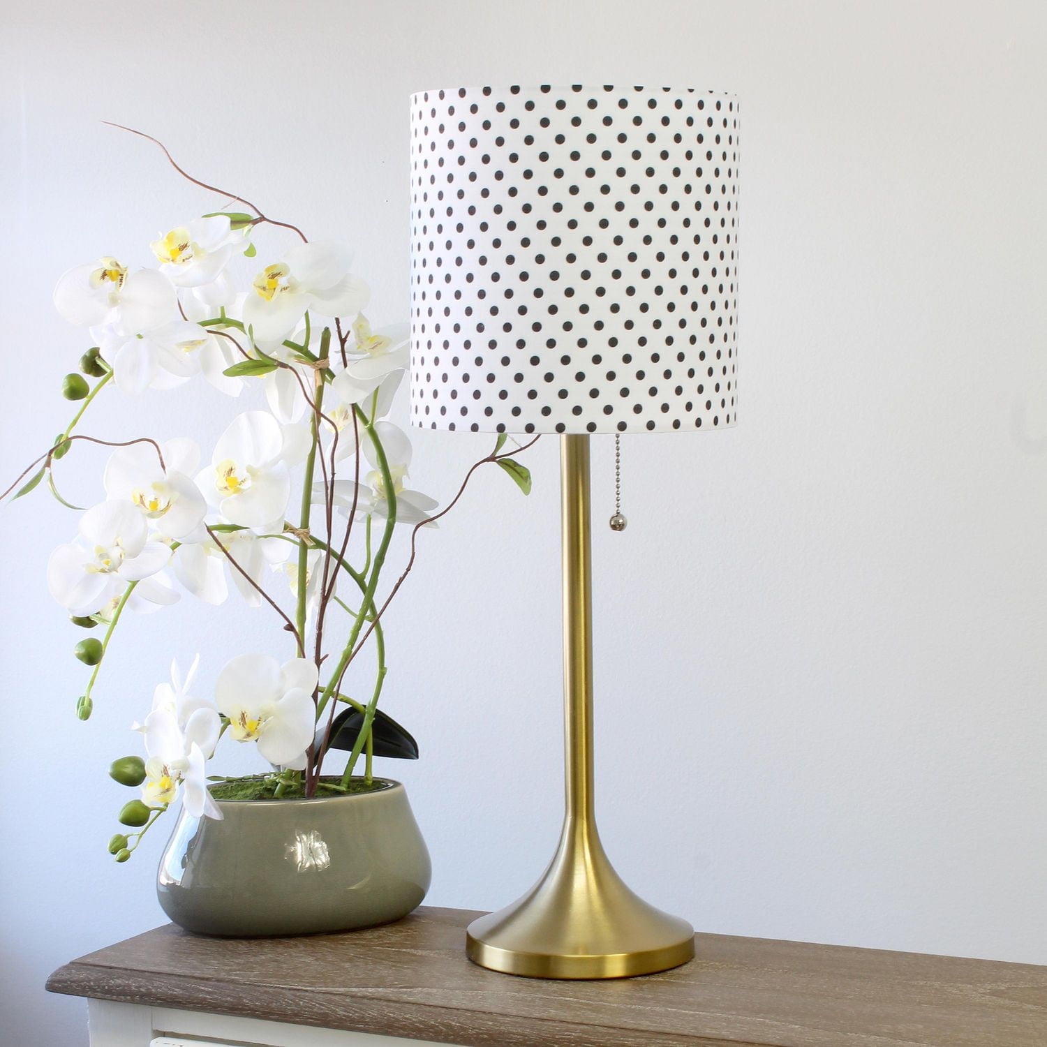 Simple Designs Tapered Table Lamp with Fabric Drum Shade