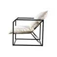 thumbnail image 5 of BedLuxury Accent Chair Metal Framed Armchair with Shredded Foam Cushioning for Living Room, White, 5 of 5