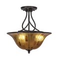 thumbnail image 1 of Toltec Lighting 909-DG-708 Capri 3 Bulb Semi-Flush Shown In Dark Granite With 16 Penshell Resin Shade, 1 of 1