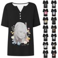 thumbnail image 5 of Women's Dolly Shirts Country Music Legend Graphic T‑Shirt Country Music Print Short Sleeve Tee Notch V Neck For Fans & Music Lovers Casual Tops XL, 5 of 7