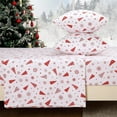thumbnail image 3 of 4 Pcs Christmas 100% Cotton Flannel Printed Bed Sheet Set, 16 inch Deep Pocket Sheets, 3 of 7