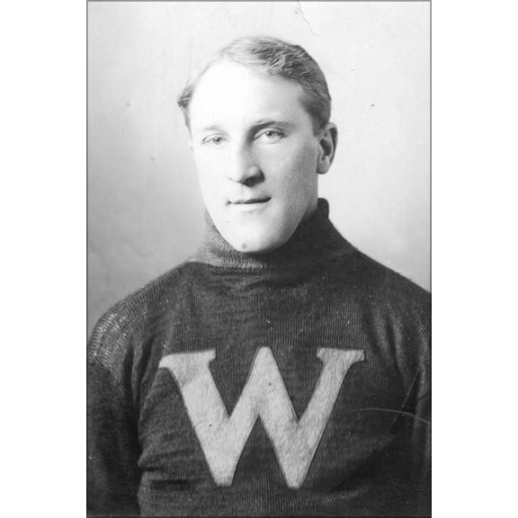 24"x36" Gallery Poster, Photograph of ice hockey player Ernie Moose Johnson, New Westminster Hockey Team Champions P.C.H.A 1912