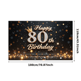 thumbnail image 3 of Yatrandify Decorative Design Happy 80th Birthday Banner Elegant Style Crown Decoration Backdrop for Milestone Celebration Event Decoration Holiday Party, 3 of 7