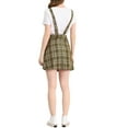thumbnail image 4 of INSPIRE CHIC Women's Christmas Adjustable Strap Plaid Suspender Overall Dress M Brown-Apricot, 4 of 8