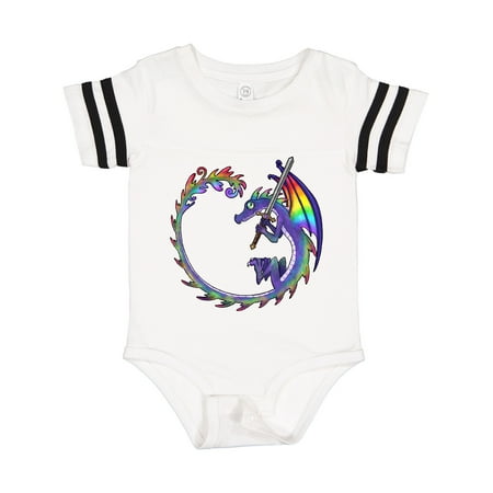 

Inktastic Rainbow Dragon with Sword Gift Baby Boy or Baby Girl Bodysuit