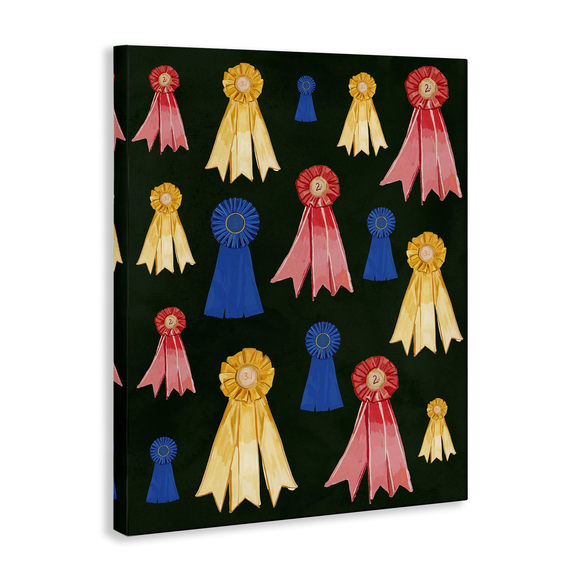 Stupell Industries Equestrian Ribbon Awards Sports Painting Gallery Wrapped Canvas Art Print Wall Art, 16 x 20