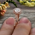 thumbnail image 4 of 1.75 Carat Halo Moissanite Diamond Engagement Ring Classic Vintage Art Deco 10k Solid Rose Gold, 4 of 9