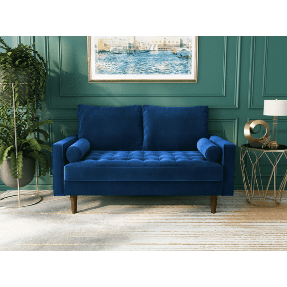 Koby Home Sectional Sofa Loveseat Couch 58" Sleeper Sofas Couches for Living Room Space Blue