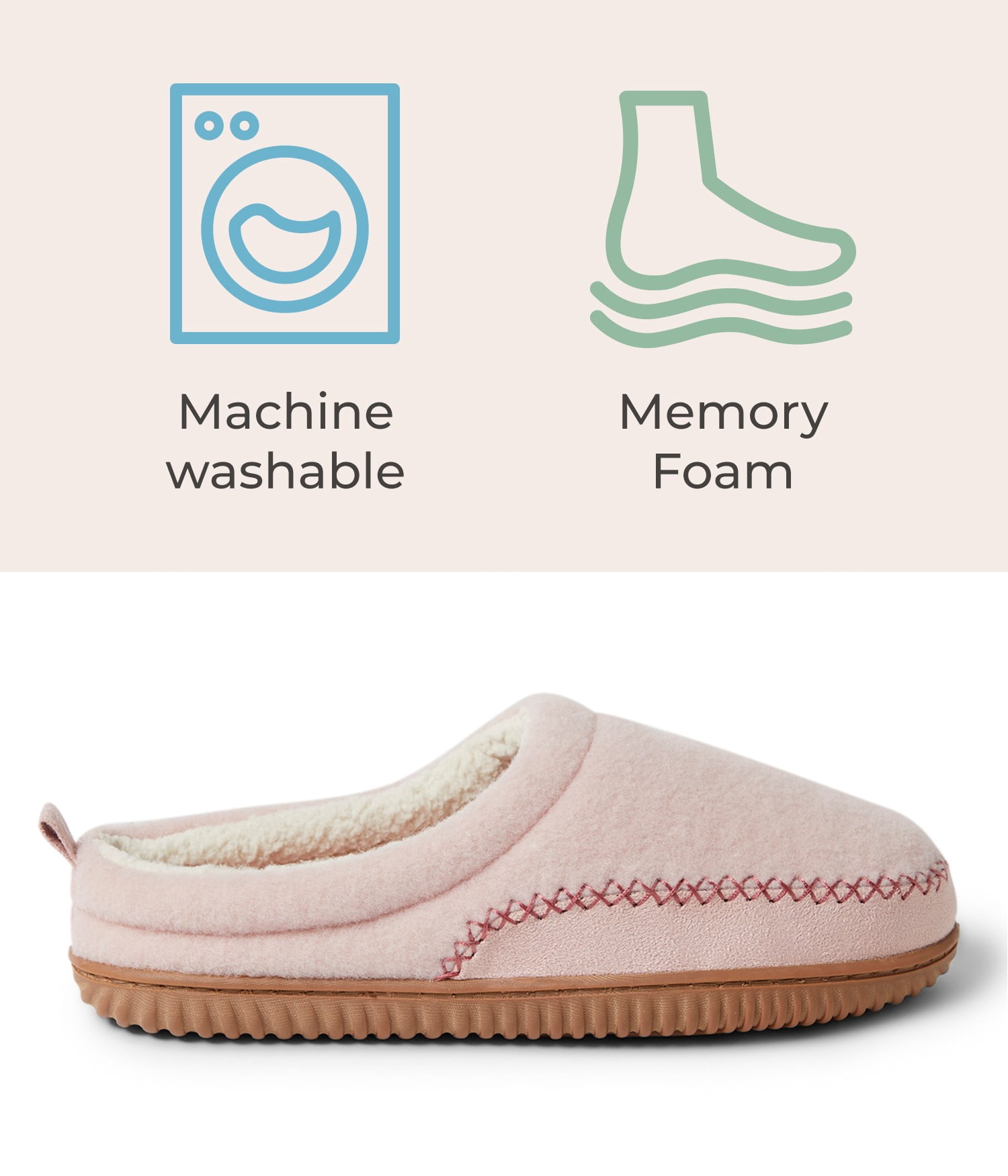 Dearfoams Cozy Comfort Women's Mixed Material Clog Slippers