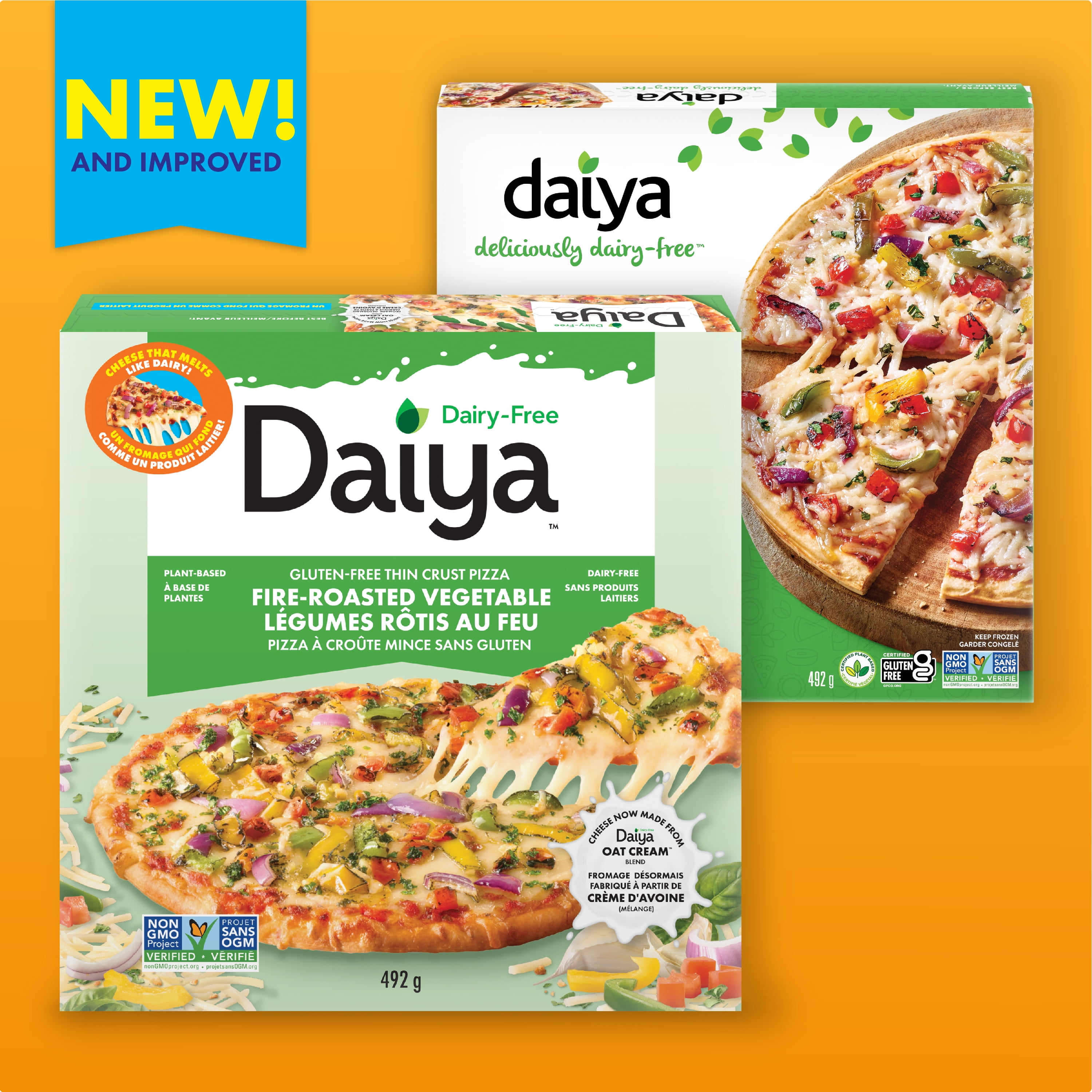 Daiya Dairy Free Gluten Free Fire-Roasted Vegetable Pizza, Vegan (Frozen), 492g
