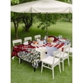 thumbnail image 3 of Outdoor Tablecloth with Umbrella Hole and Zipper, Red Black Plaid Snowman Rectangle Table Cloth 60x84 Inch Waterproof Tablecloth, Christmas Tree Snowflake Winter Picnic Table Cover for Patio Camping, 3 of 7