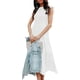 thumbnail image 4 of VISgogo Vestido de verano de color sólido para mujer, cuello redondo, manga corta con mosca, falda plisada en el pecho, falda para pastel VISgogo  moda, 4 of 6