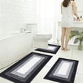 thumbnail image 1 of SSZMDLB Microfiber Bathroom Rug Set 3 Piece, U-Shaped Contour Bath Mat, Soft Absorbent Non-Slip Machine Washable Rugs for Toilet Tub Shower, Velvet Fleece Floor Mats, 1 of 7