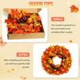 thumbnail image 3 of SLUMLOVE 24in Fall Wreaths for Front Door with Lights, Autumn Wreath with Pumpkins, Pinecones, Maple Leaves & Plaid Bow, Lighted Fall Wreaths for Outdoor Indoor,Halloween,Thanksgiving Harvest Fall De, 3 of 8