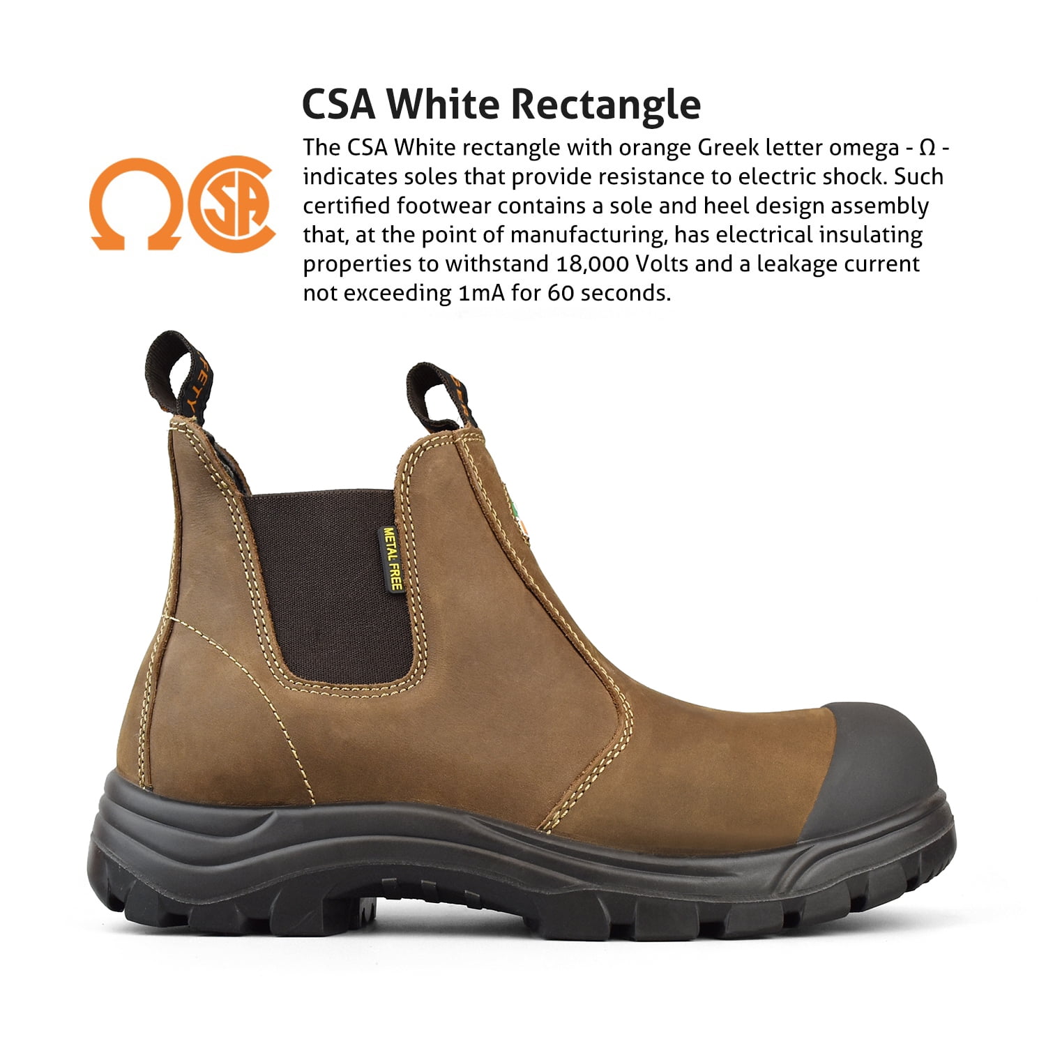 Tiger Safety CSA Men s Work Boots Leather Metal Free Composite Toe 5977