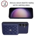 thumbnail image 4 of Allytech Galaxy S24 Wallet Case with Shoulder Strap, RFID Blocking Luxury PU Leather Shockproof Cards Slots Stand Anti-Scratch Magnetic Closure Phone Case for Samsung Galaxy S24, Blue, 4 of 9