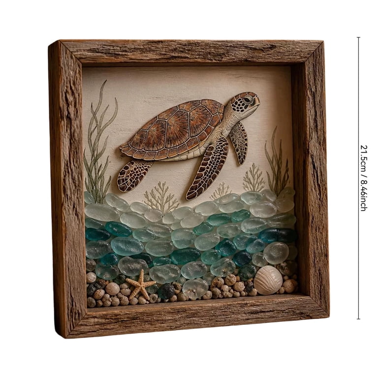 Coastal Lighthouse Sea Glass Shadow Box Night Light – Warm LED Glow, Ocean-Inspired Wall Art For Bedrooms, Living Rooms & Reading Corners
