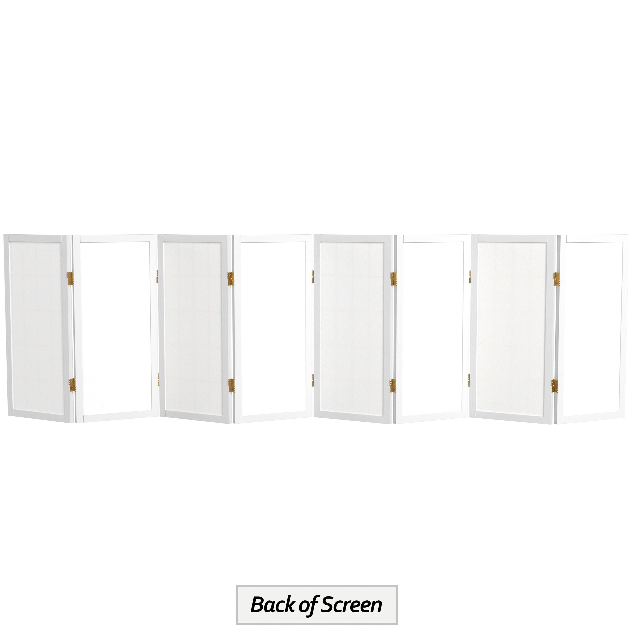 Oriental Furniture 2 Ft Tall Desktop Window Pane Shoji Screen, white, 8 panel