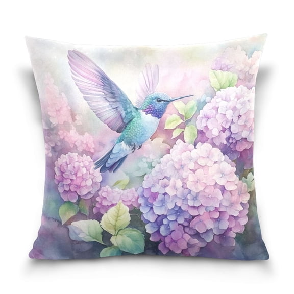 Wobogo Colorful Pretty Bird Pillowcase Special Crystal Velvet Breathable and Comfortable Bedside Decorations Pillow 16×16in