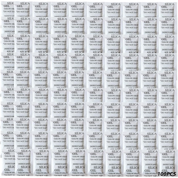 100Pcs Silica Gel Desiccant Packs(5 Gram), Industrial Grade No-Toxic Dehumidifier Packets, Premium Silicone Beads Moisture Absorption Bags Air Dryer for Clothes, Digital, Documents, Shoes, CD Storage
