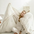 thumbnail image 5 of Andency King Bedding Sets Beige, 3 Pieces Soft Fluffy Boho Tassel Bedding Comforter Sets for King Size Bed, All Season Lightweight Down Alternative Bed Set, 5 of 8