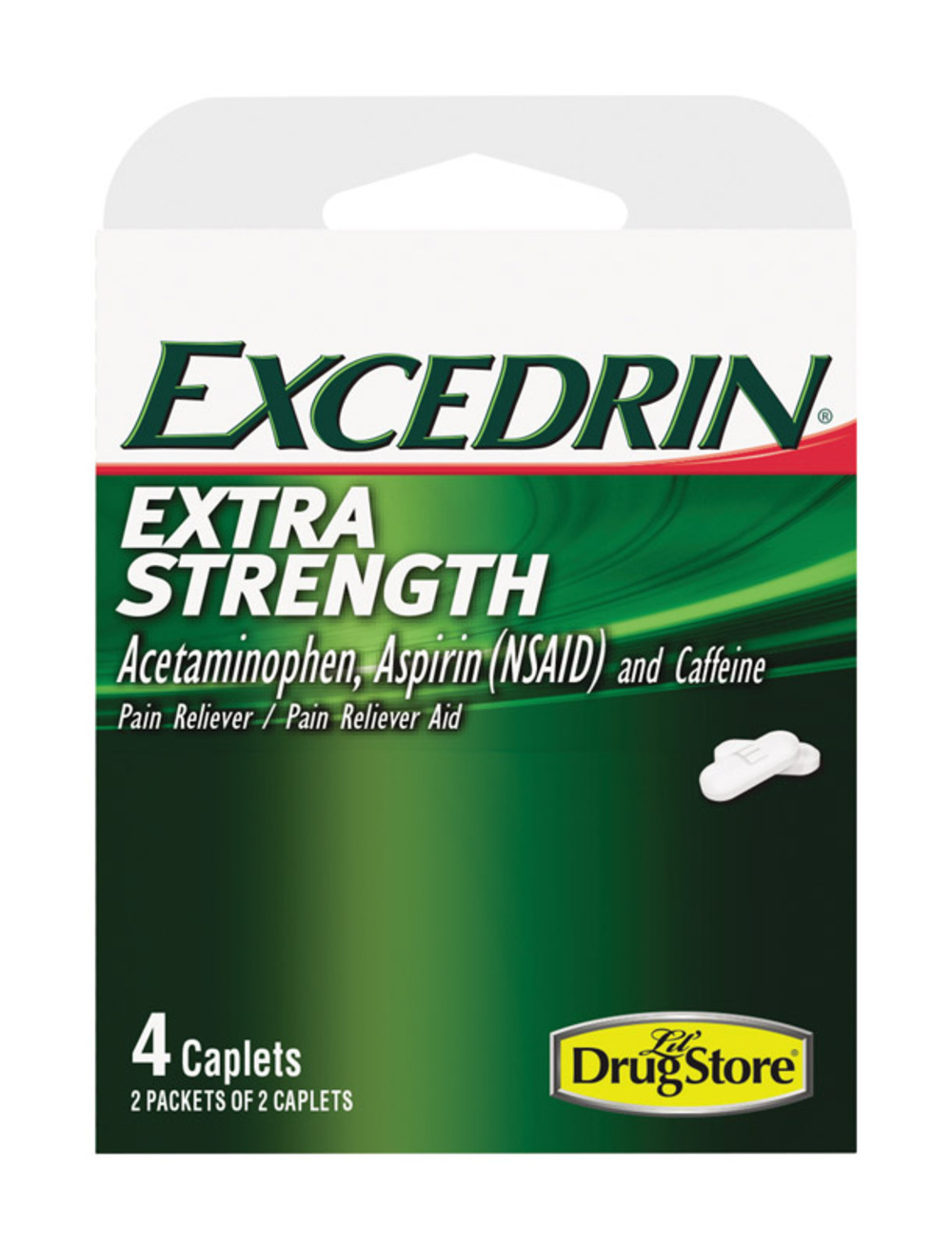 Lil Drug Store Excedrin Extra Strength Acetaminophen & Aspirin Caplets, 4 Count - image 2 of 2