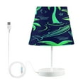 thumbnail image 2 of Neon Green Shark and Palm Trees Desk Lamp LED Table Nightstand Lamps with 3 Color Temperatures for Home Bedroom Living Room Decor 8x12, 2 of 8
