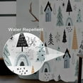 thumbnail image 3 of Christmas Decor Shower Curtain for Bathroom 84x72inches Christmas Trees Shower Curtain Set with Hooks Light Blue Black Cartoon X-mas Trees Cottage Waterproof Fabric Shower Curtain, 3 of 6