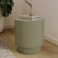 thumbnail image 6 of LeisureMod Modern Side Table Round Fiberstone Top Accent End Table for Home, Outdoor Patio, Living Room Sofa, Weather-Resistant, Eden Series in Olive Green, 6 of 14