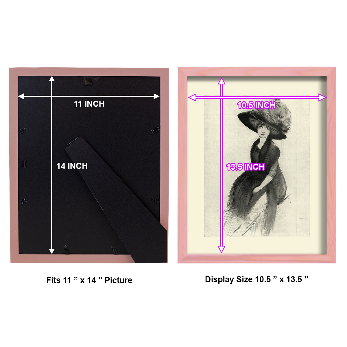 Feather Hat II -Framed Print w/glass-Sunset Pink