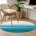 thumbnail image 5 of Teal White Gradient Round Area&nbsp;Rug 3ft Abstract Ombre Texture Modern Art Non-Slip&nbsp;Washable Circle Rugs Soft Felt Indoor Floor Mat for Bedroom Kitchen Living Room Bathroom, 5 of 9