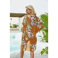 thumbnail image 4 of Sherrylily Women Floral Kimono Cardigans Short Sleeve Draped Beach Cover Up Cape, 4 of 4