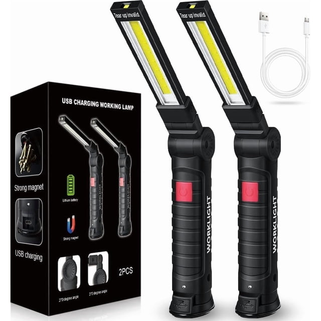 Lámpara de trabajo LED FIBRAVE recargable de 1200 lúmenes, 5 modos