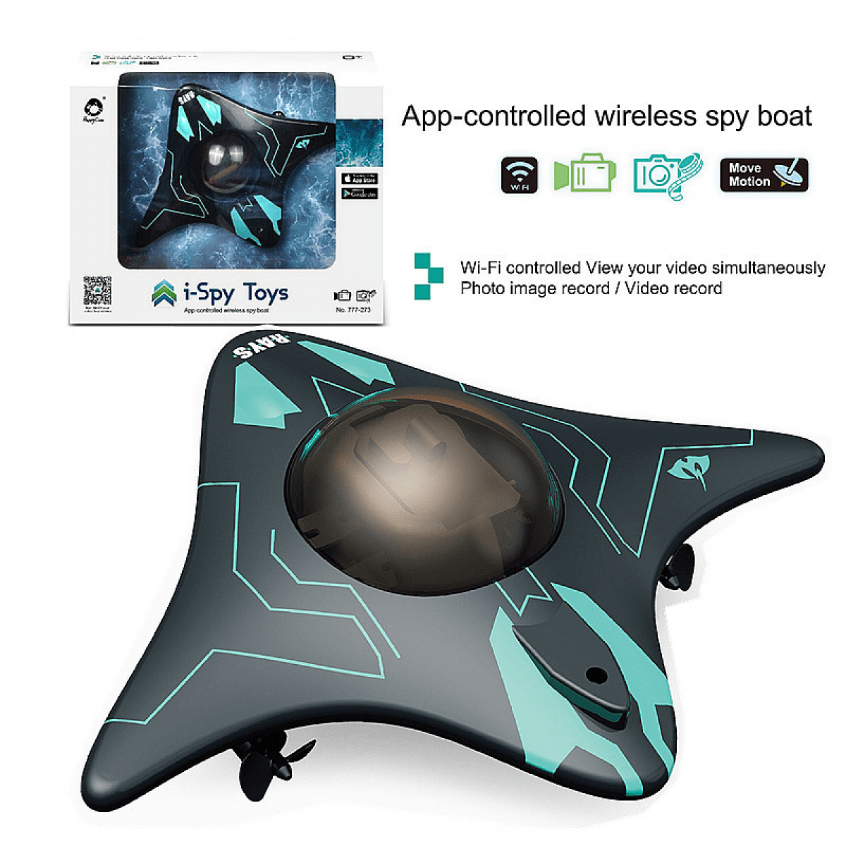 Remote Control Boat with Underwater Camera for Adults/Kids Pool Toys RC Boat with Waterproof Camera Toys Christmas Gifts for Adults & Kids Ages 8+